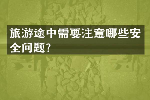 旅游途中需要注意哪些安全问题？