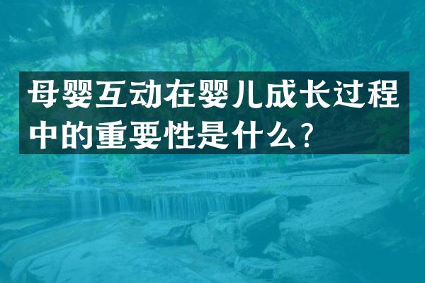 母婴互动在婴儿成长过程中的重要性是什么？