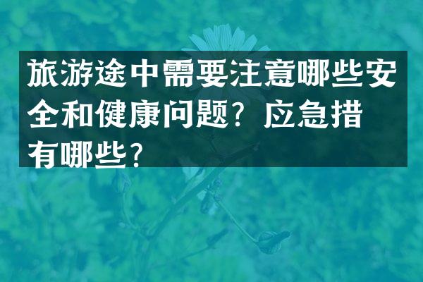 旅游途中需要注意哪些安全和健康问题？应急措施有哪些？