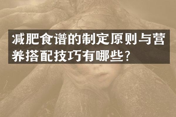 减肥食谱的制定原则与营养搭配技巧有哪些？