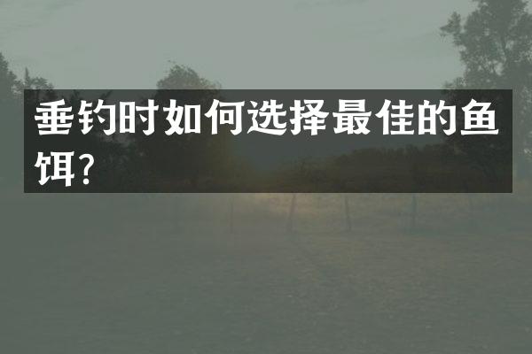 垂钓时如何选择最佳的鱼饵？