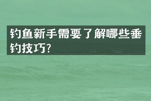钓鱼新手需要了解哪些垂钓技巧？