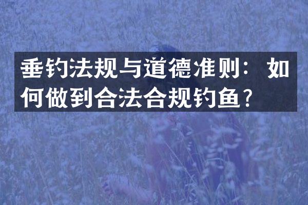 垂钓法规与道德准则：如何做到合法合规钓鱼？