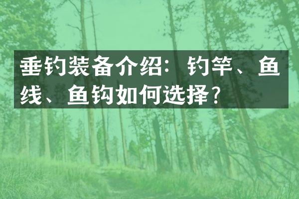 垂钓装备介绍：钓竿、鱼线、鱼钩如何选择？