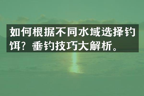 如何根据不同水域选择钓饵？垂钓技巧大解析。