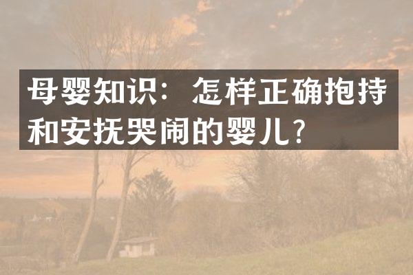 母婴知识：怎样正确抱持和安抚哭闹的婴儿？