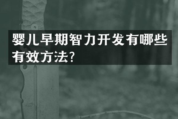 婴儿早期智力开发有哪些有效方法？