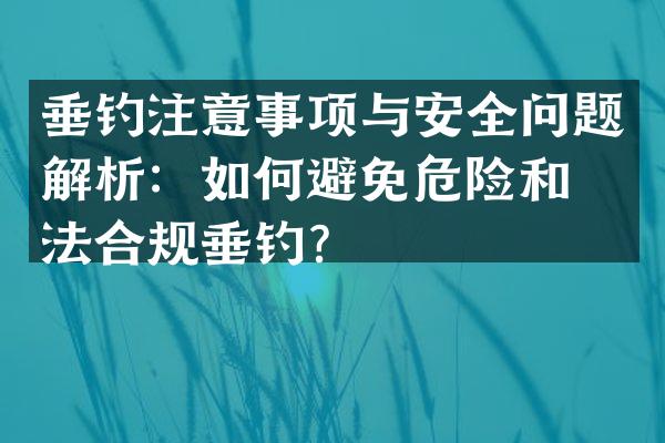 垂钓注意事项与安全问题解析：如何避免危险和合法合规垂钓？