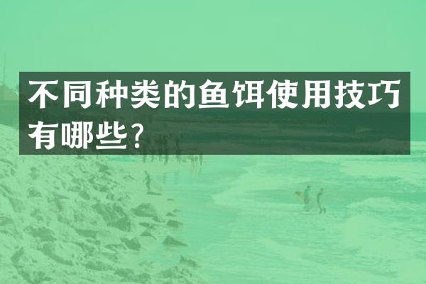 不同种类的鱼饵使用技巧有哪些？