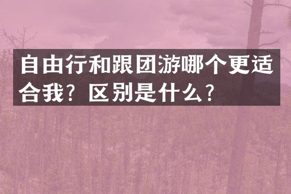 自由行和跟团游哪个更适合我？区别是什么？