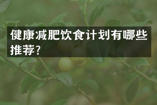 健康减肥饮食计划有哪些推荐？