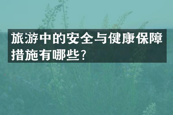 旅游中的安全与健康保障措施有哪些？
