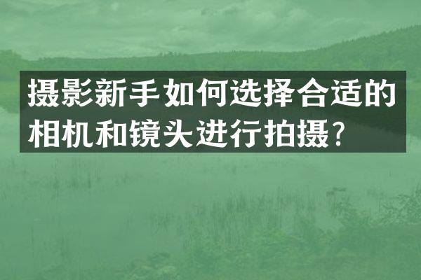 摄影新手如何选择合适的相机和镜头进行拍摄？