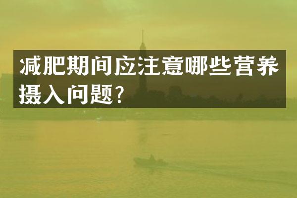 减肥期间应注意哪些营养摄入问题？