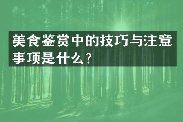 美食鉴赏中的技巧与注意事项是什么？
