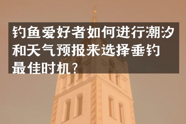 钓鱼爱好者如何进行潮汐和天气预报来选择垂钓的最佳时机？