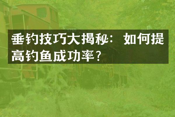 垂钓技巧大揭秘：如何提高钓鱼成功率？