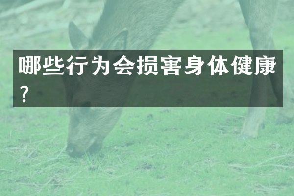 哪些行为会损害身体健康?