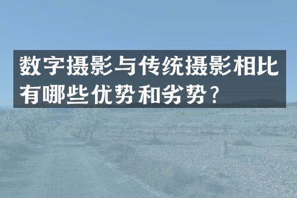 数字摄影与传统摄影相比有哪些优势和劣势？