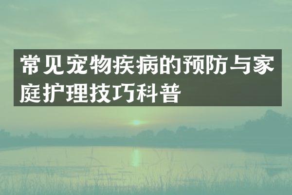 常见宠物疾病的预防与家庭护理技巧科普