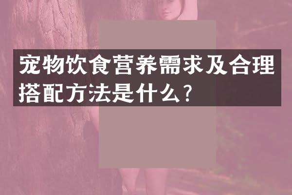 宠物饮食营养需求及合理搭配方法是什么？