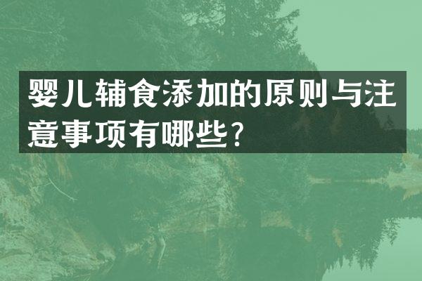 婴儿辅食添加的原则与注意事项有哪些？