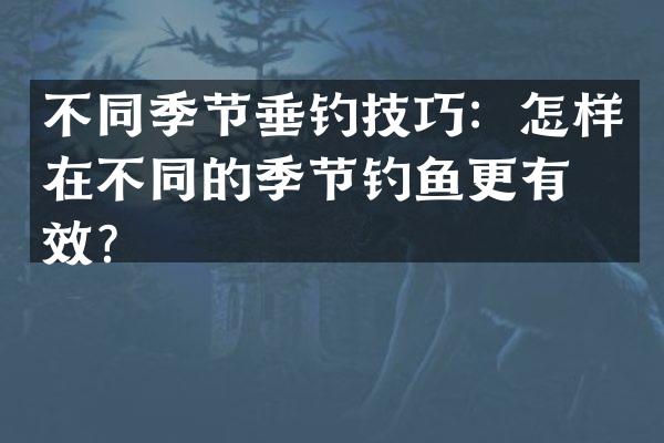 不同季节垂钓技巧：怎样在不同的季节钓鱼更有成效？
