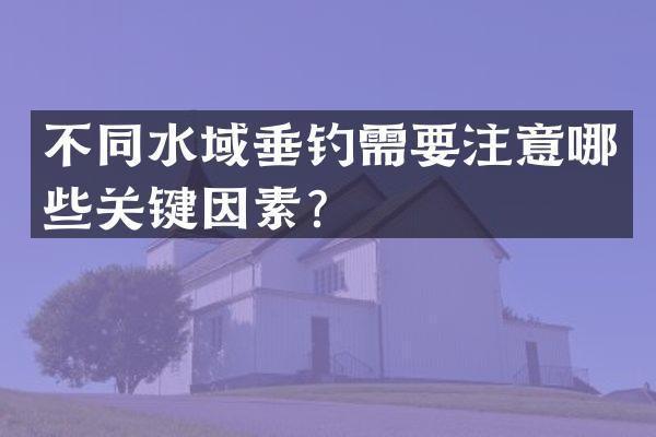 不同水域垂钓需要注意哪些关键因素？
