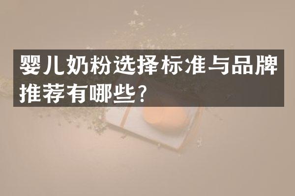婴儿奶粉选择标准与品牌推荐有哪些？