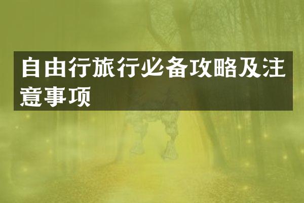 自由行旅行必备攻略及注意事项