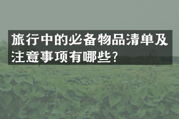 旅行中的必备物品清单及注意事项有哪些？