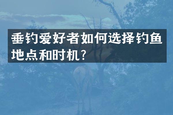 垂钓爱好者如何选择钓鱼地点和时机？