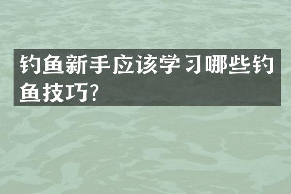 钓鱼新手应该学习哪些钓鱼技巧？