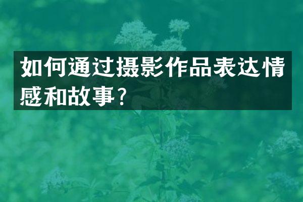 如何通过摄影作品表达情感和故事？