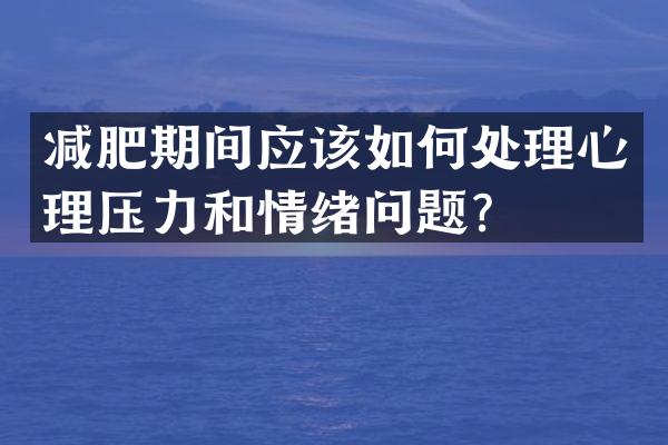 减肥期间应该如何处理心理压力和情绪问题？