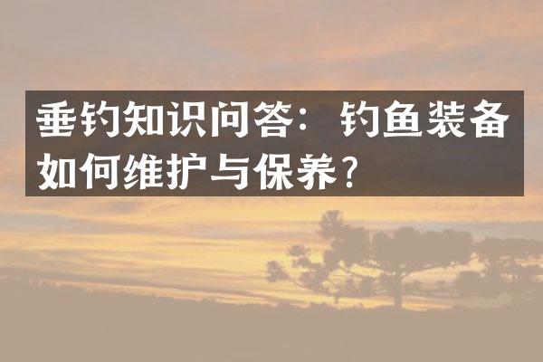 垂钓知识问答：钓鱼装备如何维护与保养？