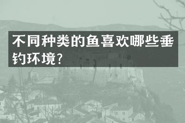 不同种类的鱼喜欢哪些垂钓环境？