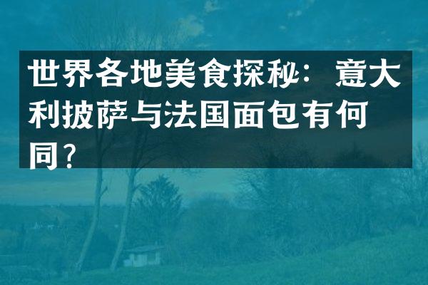 世界各地美食探秘：意大利披萨与法国面包有何不同？