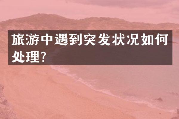 旅游中遇到突发状况如何处理？