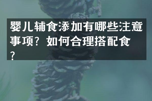 婴儿辅食添加有哪些注意事项？如何合理搭配食材？