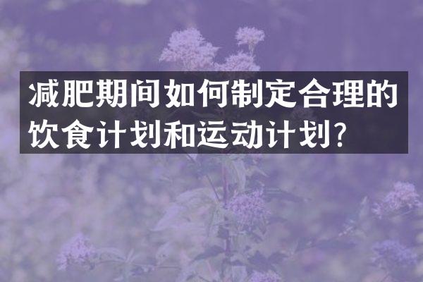减肥期间如何制定合理的饮食计划和运动计划？