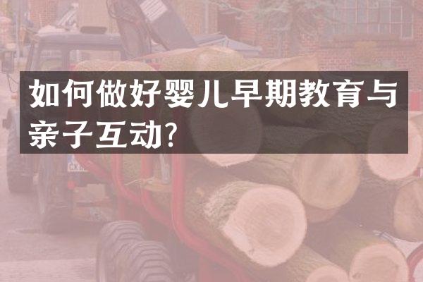 如何做好婴儿早期教育与亲子互动？