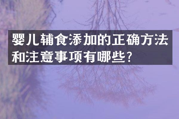 婴儿辅食添加的正确方法和注意事项有哪些？