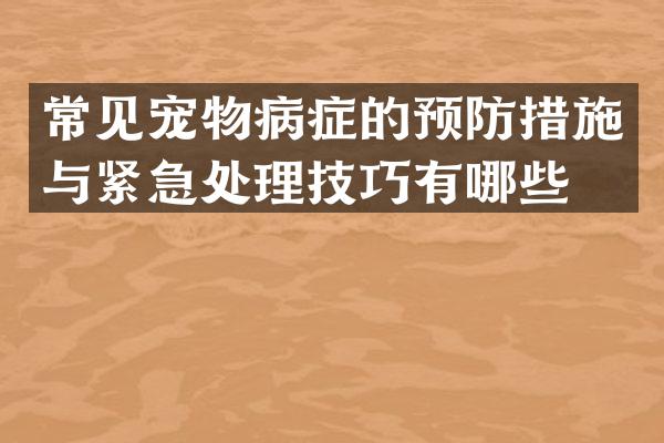 常见宠物病症的预防措施与紧急处理技巧有哪些？