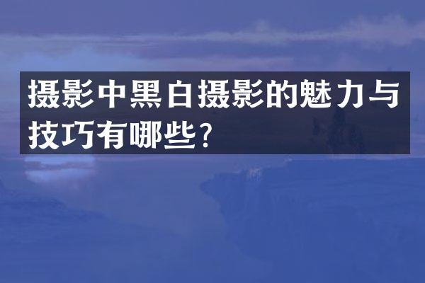 摄影中黑白摄影的魅力与技巧有哪些？