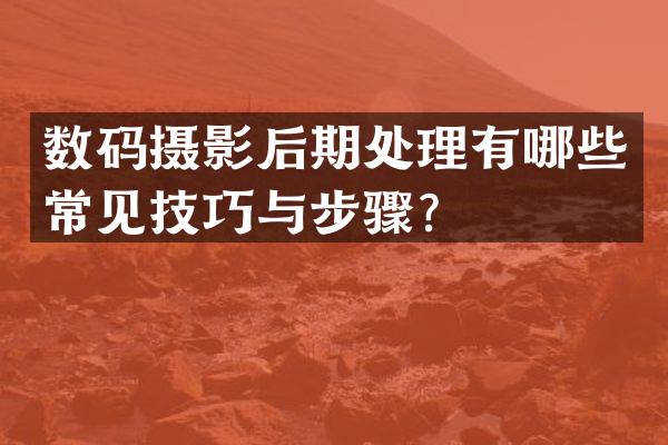 数码摄影后期处理有哪些常见技巧与步骤？