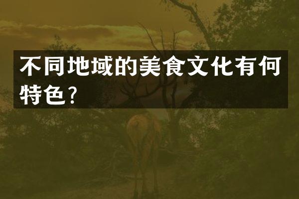 不同地域的美食文化有何特色？