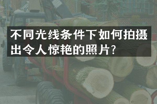 不同光线条件下如何拍摄出令人惊艳的照片？