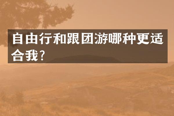 自由行和跟团游哪种更适合我？
