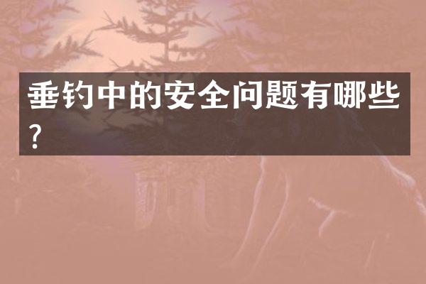 垂钓中的安全问题有哪些？